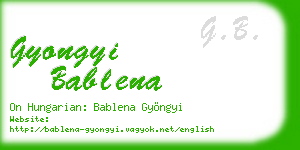 gyongyi bablena business card